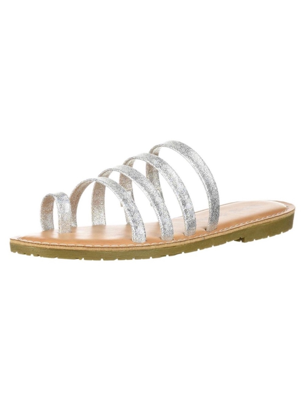 NEW Dirty Laundry Ekia Strappy Silver Flat Sandals